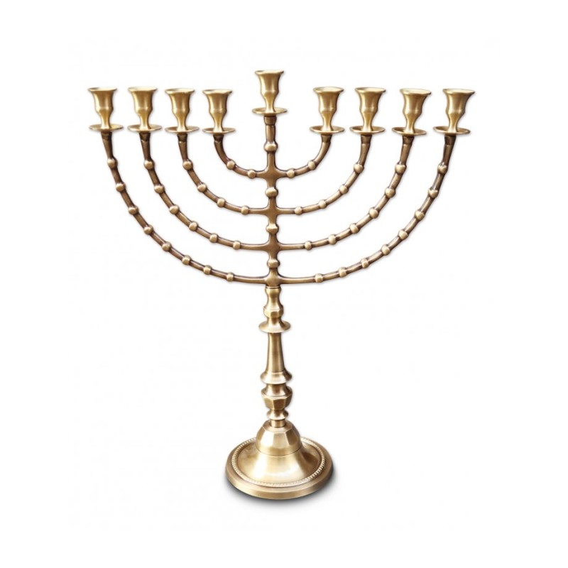 Extra Large Antique Gold Color Traditional Chanu... | Hanukkah Menorah