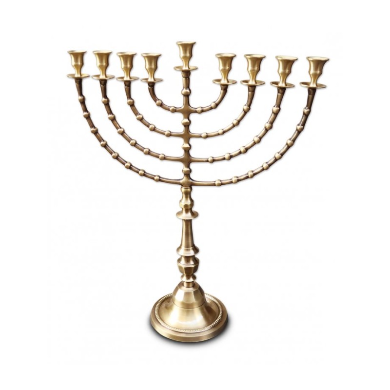 Extra Large Antique Gold Color Traditional Chanu... | Hanukkah Menorah