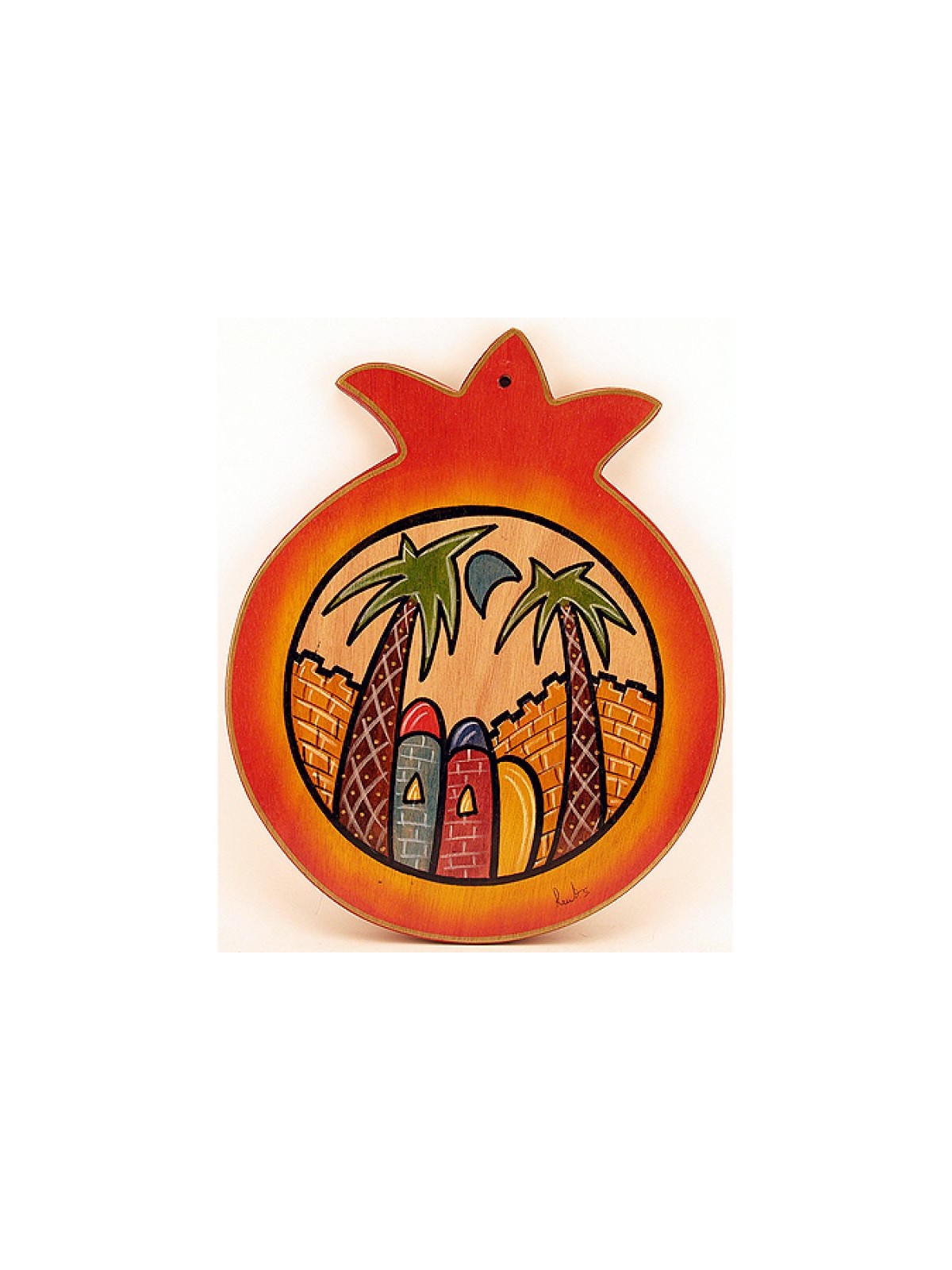 Kakadu Hand Painted Pomegranate Wood Cutting Board... | Challah Boards