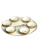 Gold and White Seder Plate with Six Matching Bowls %... | Seder Plates