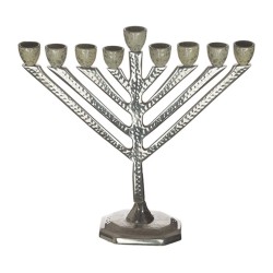 Chabad Lubavitch Chanukah Menorah Silver and Gra... | Hanukkah Menorah