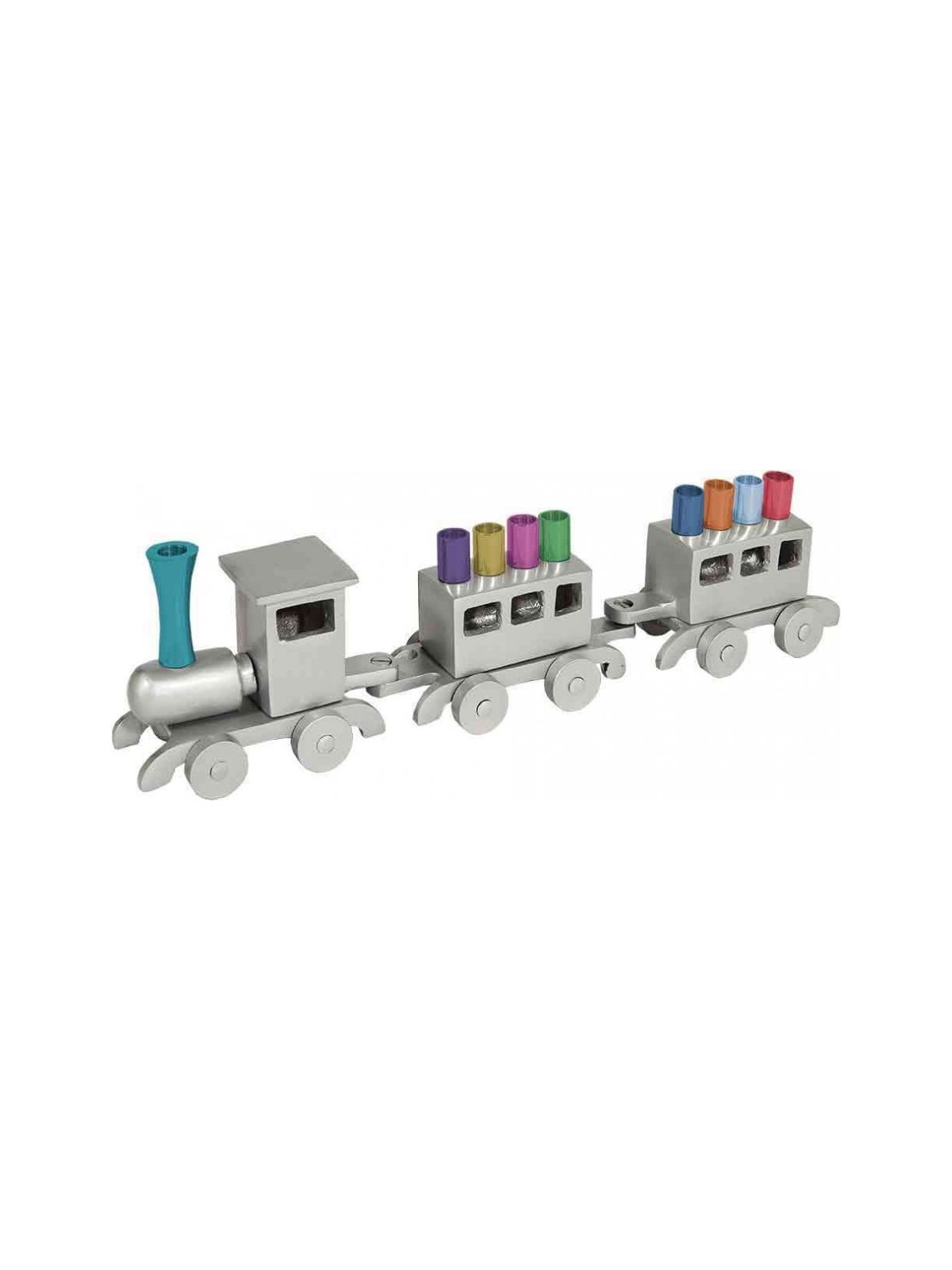 Yair Emanuel Anodized Aluminum Childs Train Hanu... | Hanukkah Menorah