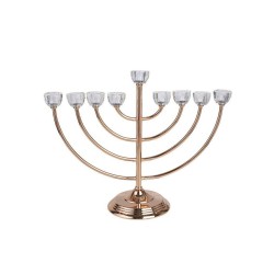 Large Classic Chanukah Menorah with Glass Holder... | Hanukkah Menorah