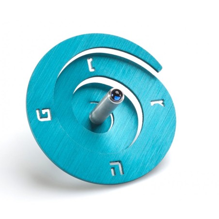 Adi Sidler Anodized Aluminum Spiral Dreidel Turquoise | Dreidels
