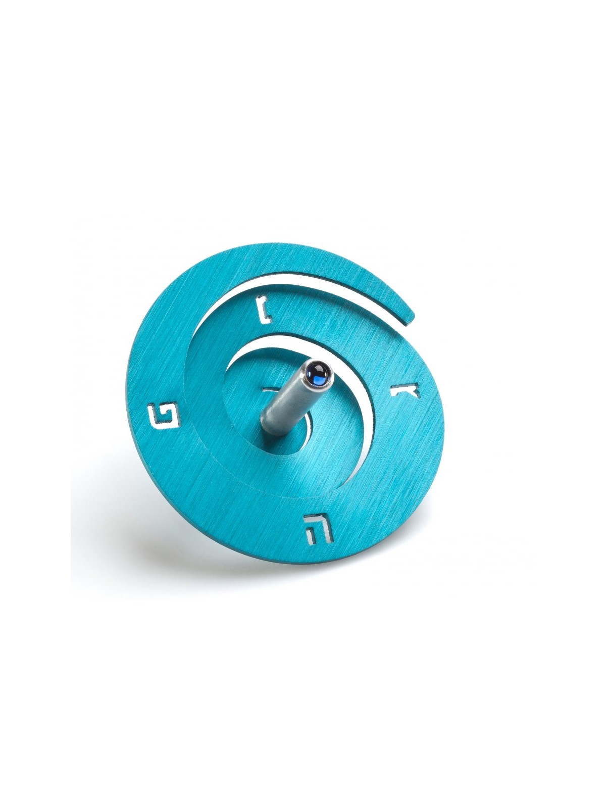 Adi Sidler Anodized Aluminum Spiral Dreidel Turquoise | Dreidels