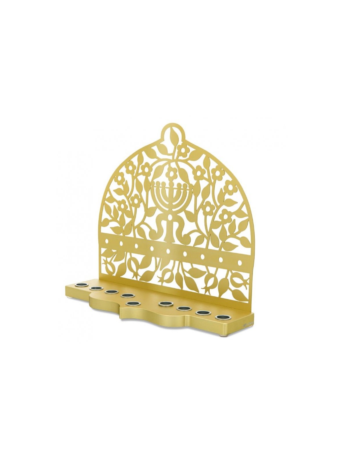 Dorit Judaica Flocon de Menorah Hanoucca en aluminium doré... | Hanoukka Menorah