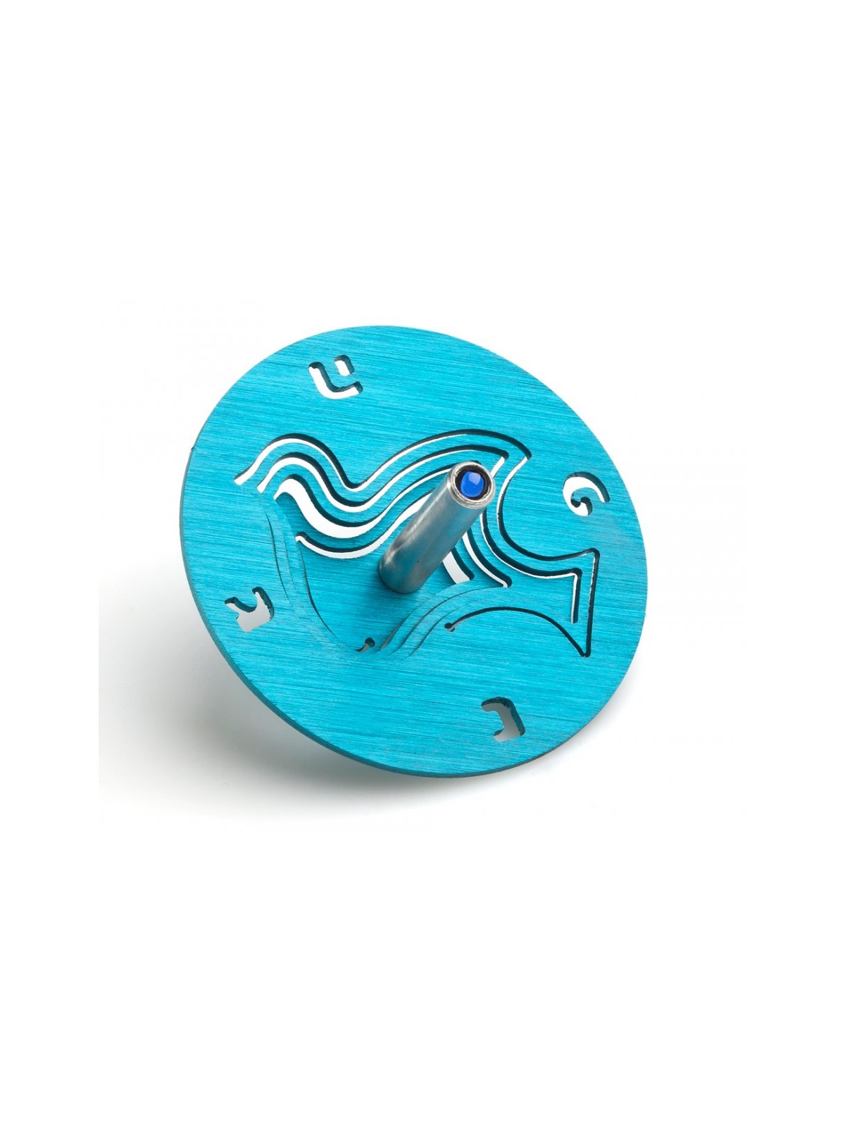 Adi Sidler Brushed Aluminum Chanukah Dreidel Dove of Pea... | Dreidels