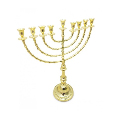 Extra Large Gleaming Gold Color Chanukah Menorah... | Hanukkah Menorah