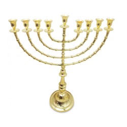 Extra Large Gleaming Gold Color Chanukah Menorah... | Hanukkah Menorah