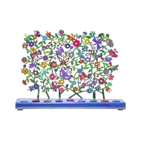 Yair Emanuel Hand Painted Chanukah Menorah Butte... | Hanukkah Menorah