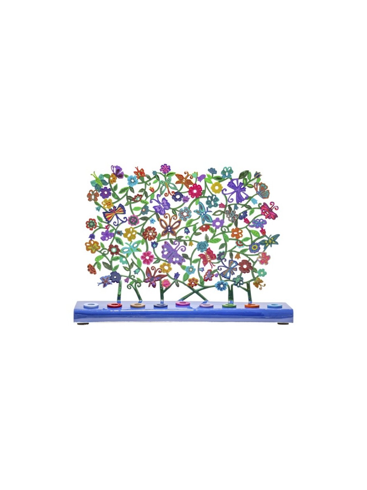 Yair Emanuel Hand Painted Chanukah Menorah Butte... | Hanukkah Menorah