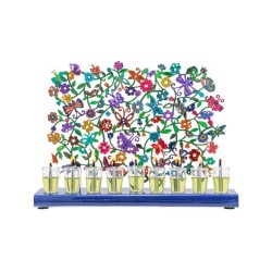 Yair Emanuel Hand Painted Chanukah Menorah Butte... | Hanukkah Menorah