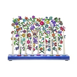Yair Emanuel Hand Painted Chanukah Menorah Butte... | Hanukkah Menorah