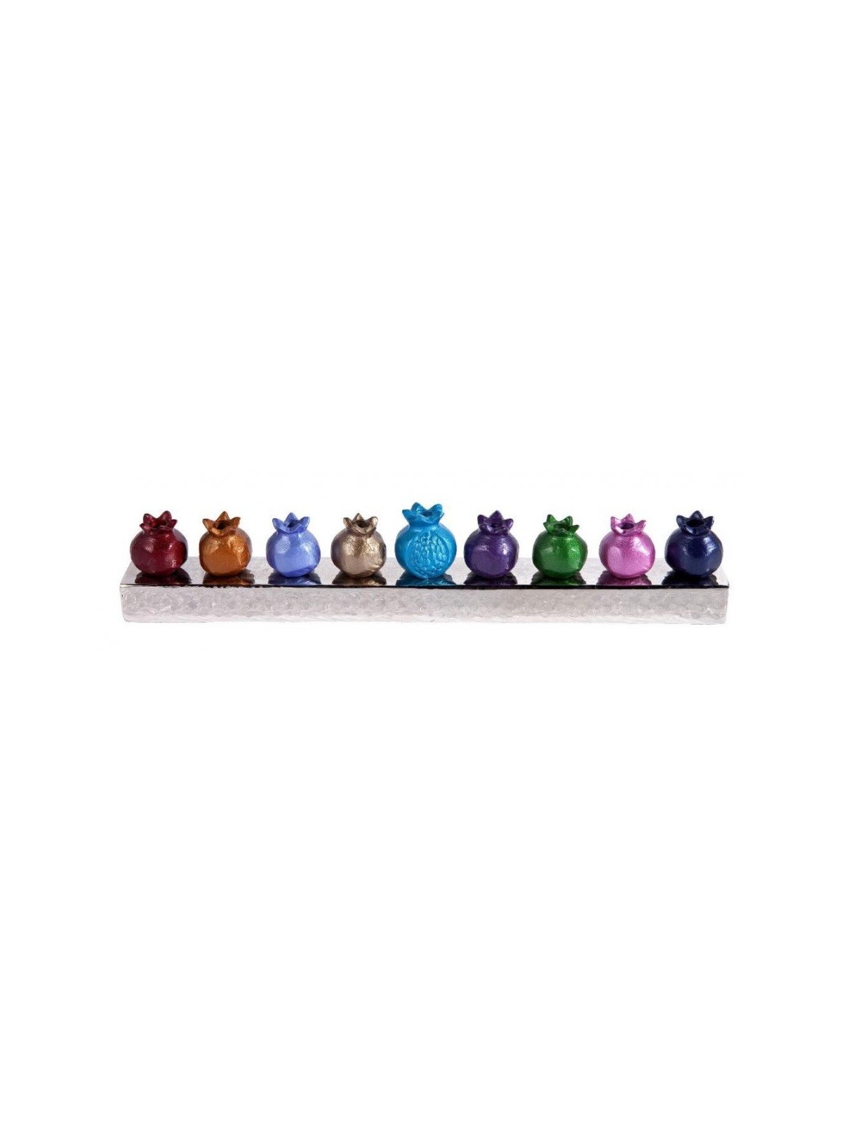 Yair Emanuel Pomegranate Hanukkah Menorah Anodiz... | Hanukkah Menorah