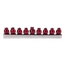 Yair Emanuel Pomegranate Hanukkah Menorah Anodiz... | Hanukkah Menorah