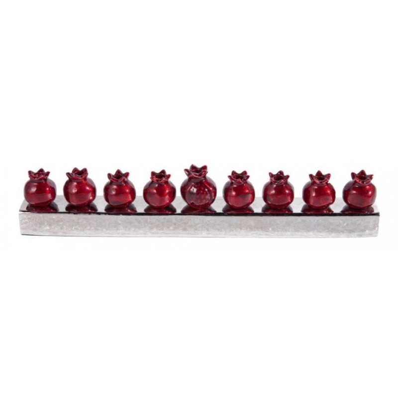 Yair Emanuel Pomegranate Hanukkah Menorah Anodiz... | Hanukkah Menorah