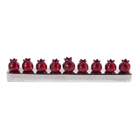 Yair Emanuel Pomegranate Hanukkah Menorah Anodiz... | Hanukkah Menorah