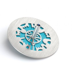 Adi Sidler Two Tone Chanukah Dreidel and Stand Cutout Je... | Dreidels