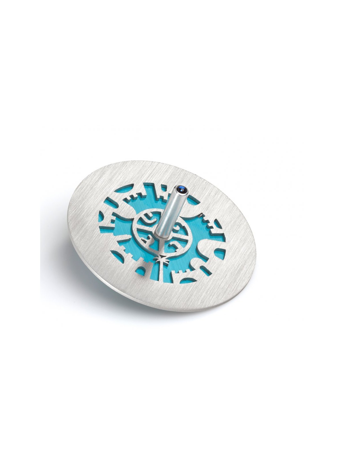 Adi Sidler Two Tone Chanukah Dreidel and Stand Cutout Je... | Dreidels