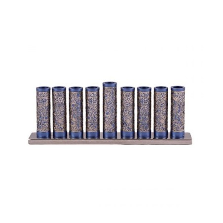Yair Emanuel Hanukkah Menorah Cylinders with Pom... | Hanukkah Menorah
