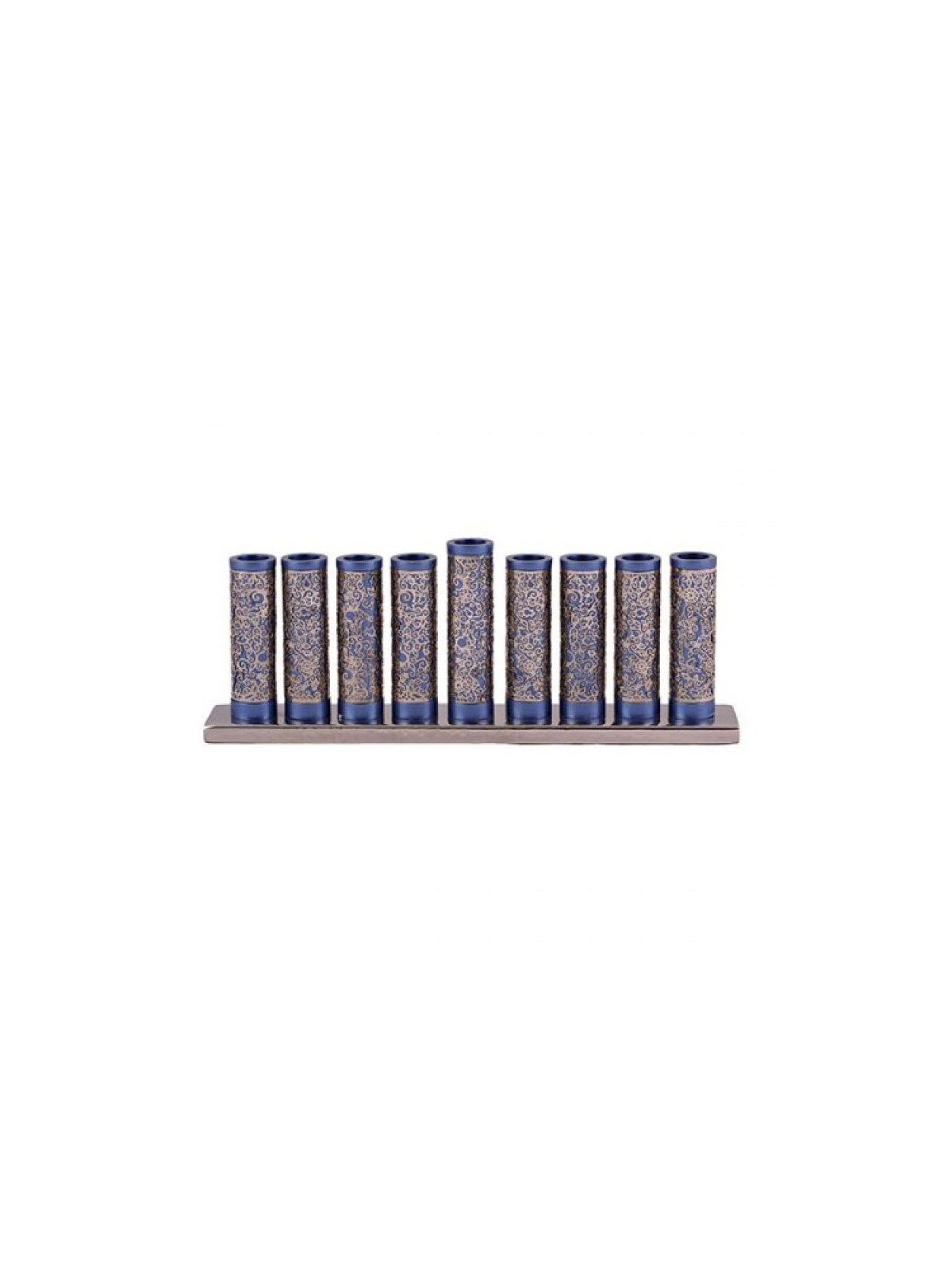 Yair Emanuel Hanukkah Menorah Cylinders with Pom... | Hanukkah Menorah