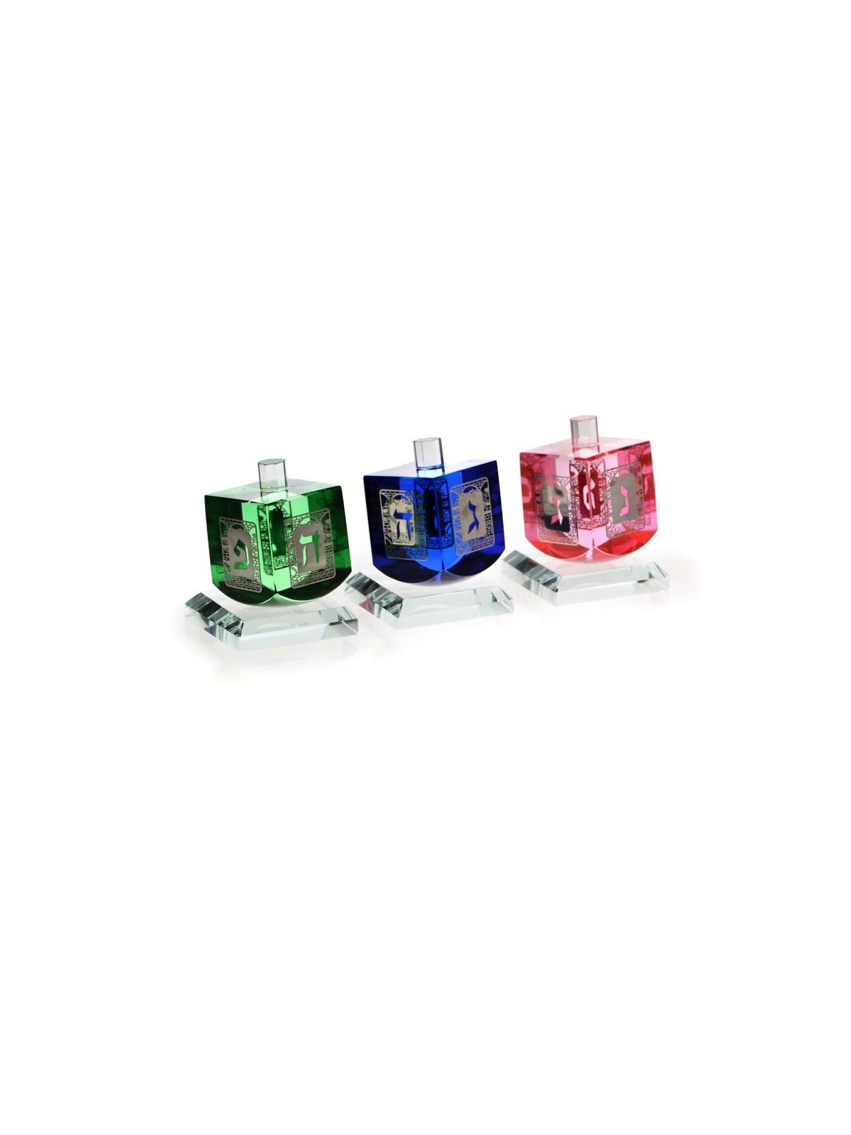 Gleaming Three Colorful Crystal Magic NO FALL Dreidel Se... | Dreidels