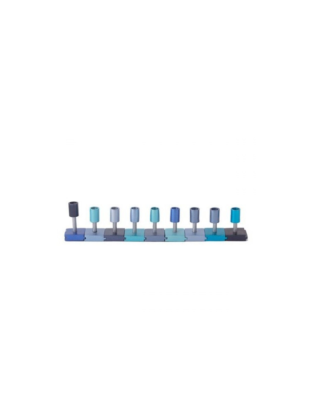 Yair Emanuel DIY Cylinders Chanukah Menorah Blue | Hanukkah Menorah