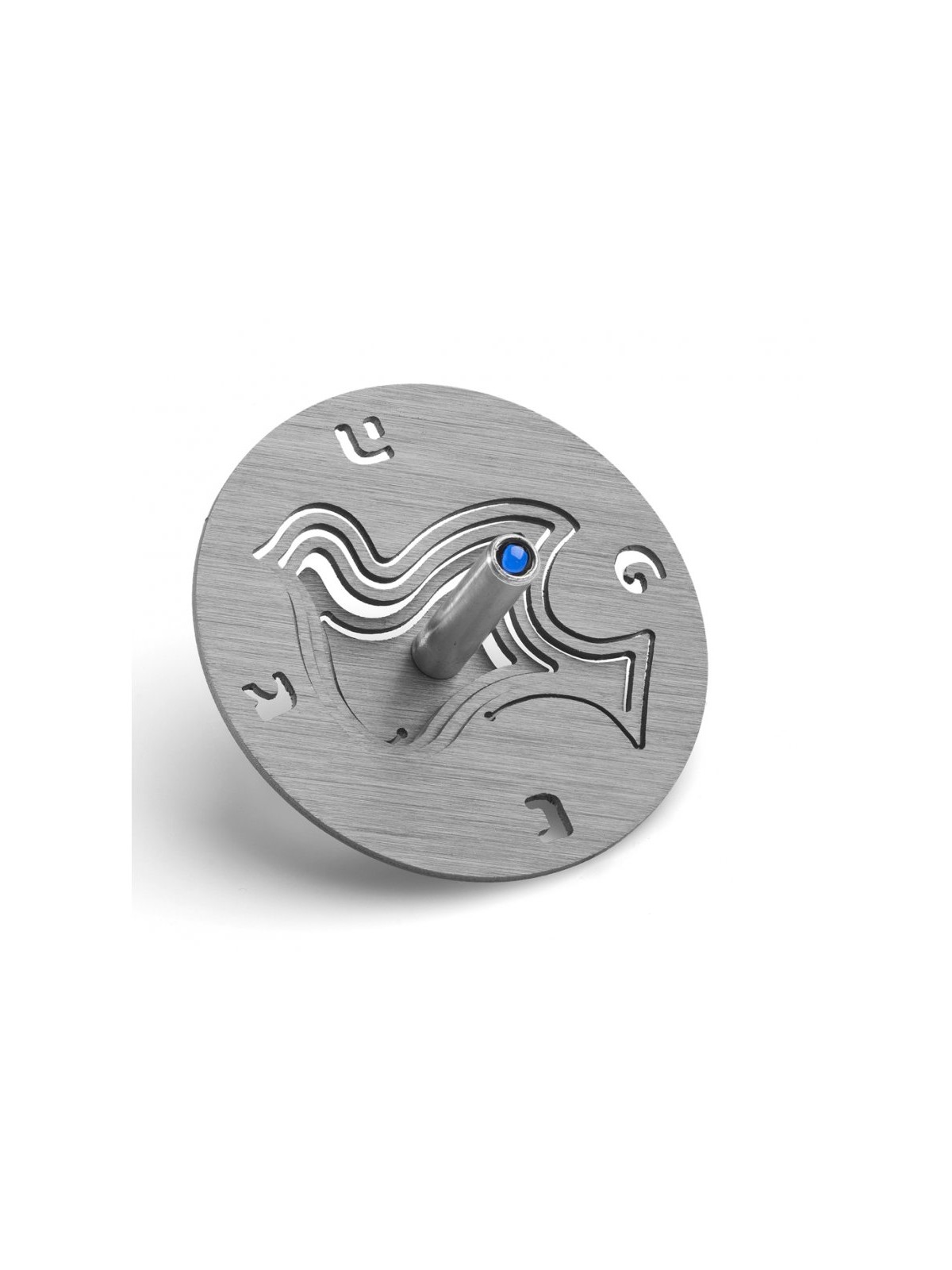 Adi Sidler Brushed Aluminum Chanukah Dreidel Dove of Pea... | Dreidels