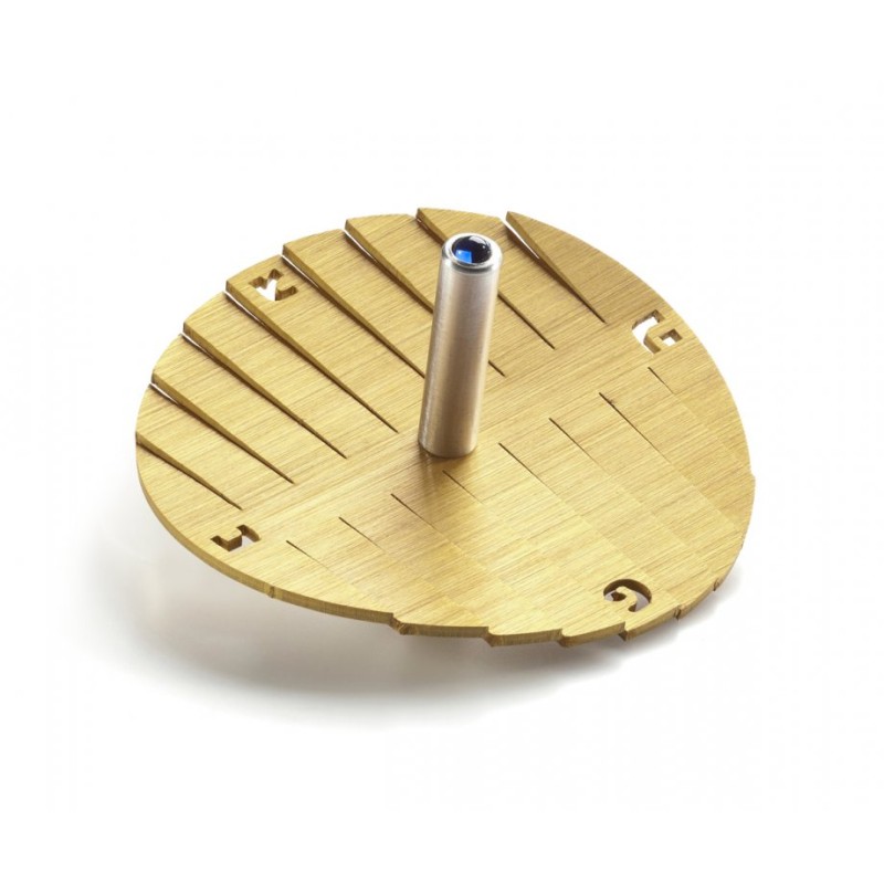 Adi Sidler Anodized Aluminum Waves Chanukah Dreidel Gold | Dreidels