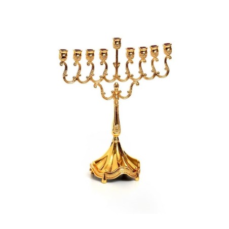 Small Chanukah Menorah with Ornate Swirling Bran... | Hanukkah Menorah