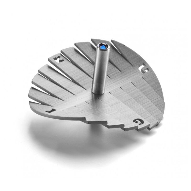 Adi Sidler Anodized Aluminum Waves Chanukah Dreidel Silver | Dreidels