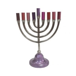 Yair Emanuel Pewter Chanukah Menorah Traditional... | Hanukkah Menorah