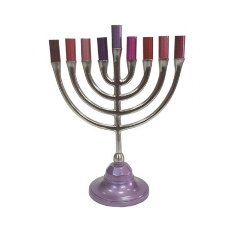 Yair Emanuel Pewter Chanukah Menorah Traditional... | Hanukkah Menorah