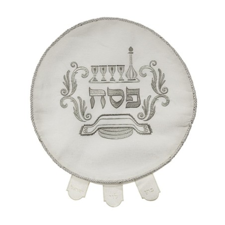Matzah Cover Gleaming Decorative Silver ... | Matzah & Afikoman Covers