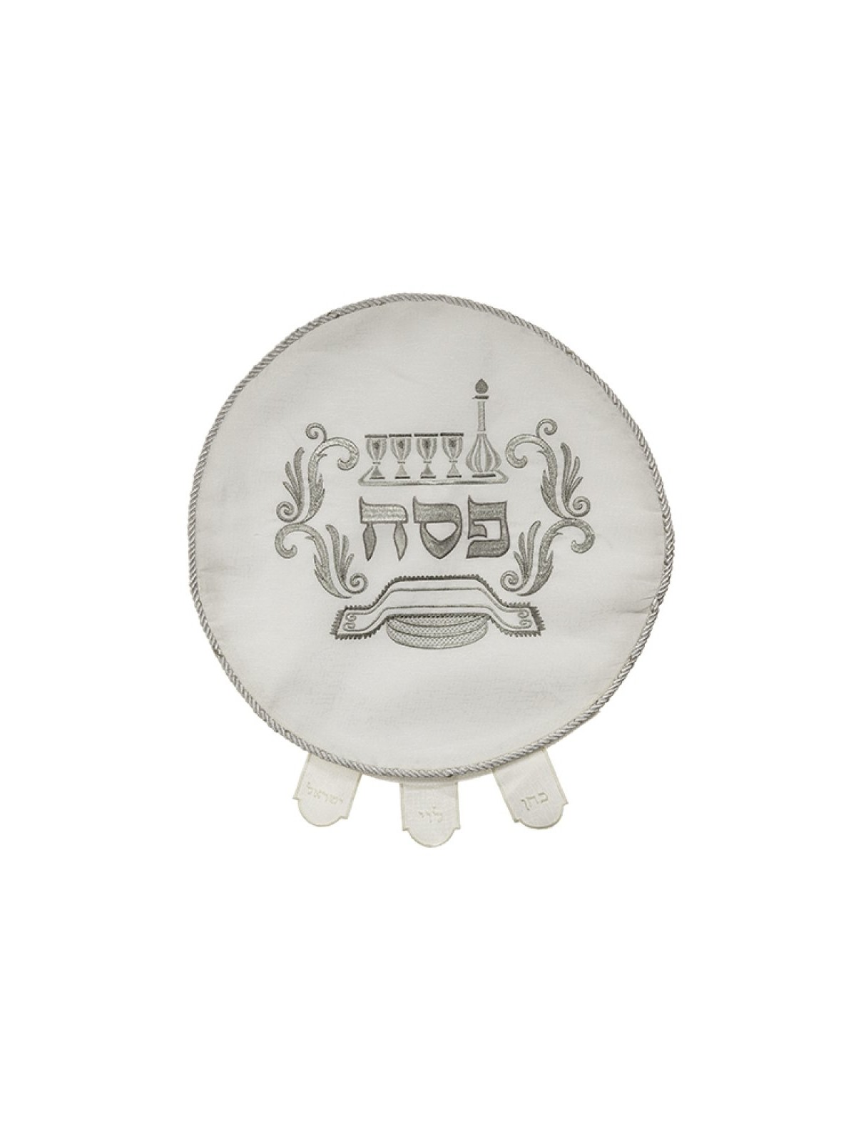 Matzah Cover Gleaming Decorative Silver ... | Matzah & Afikoman Covers