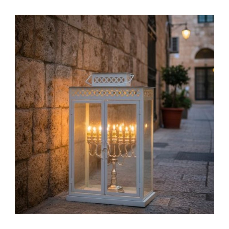 Silver Plated Elaborate Menorah with Curved Bran... | Hanukkah Menorah