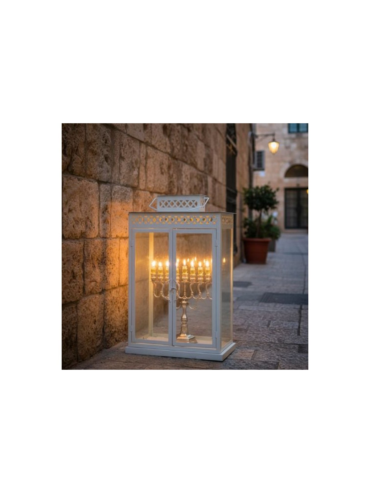 Silver Plated Elaborate Menorah with Curved Bran... | Hanukkah Menorah