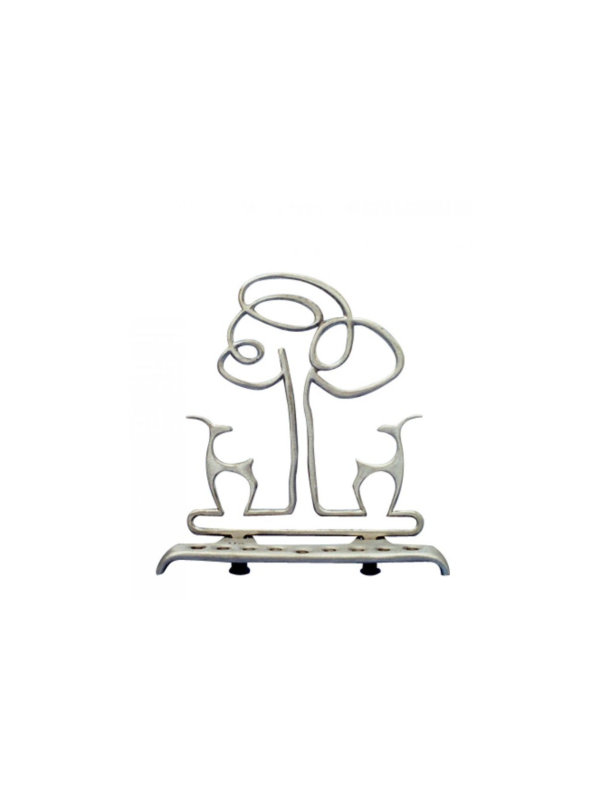 Shraga Landesman Aluminum Hanukkah Menorah Gazel... | Hanukkah Menorah