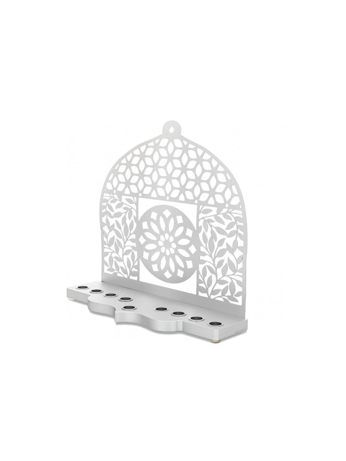 Dorit Judaica Silver Aluminum Chanukah Menorah L... | Hanukkah Menorah