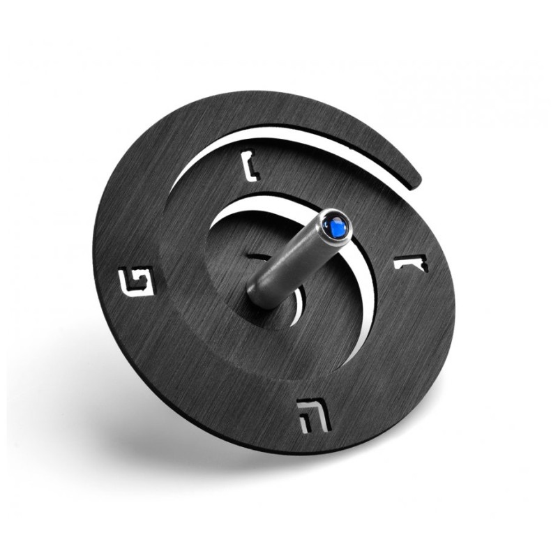 Adi Sidler Anodized Aluminum Spiral Dreidel Black | Dreidels