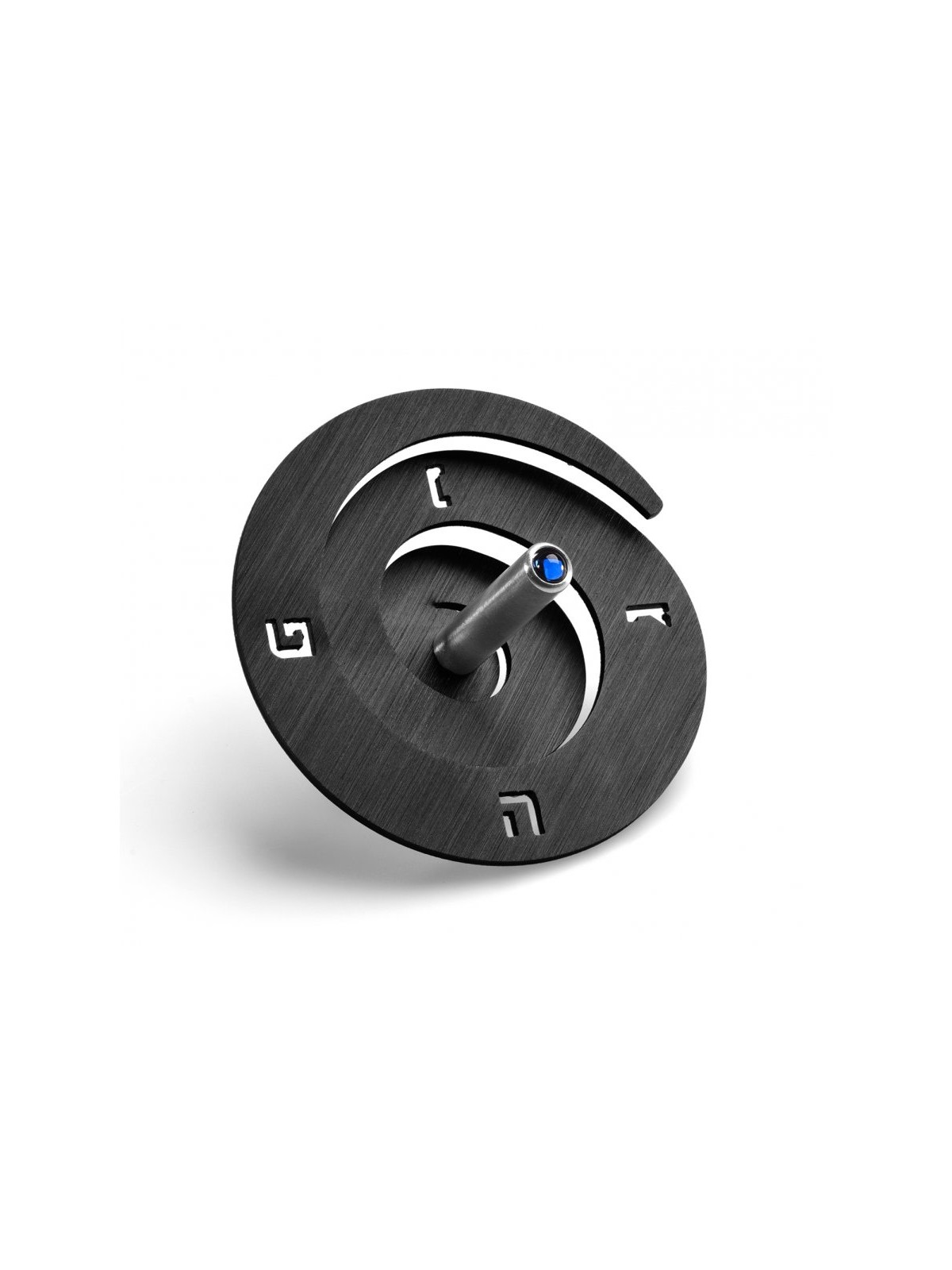 Adi Sidler Anodized Aluminum Spiral Dreidel Black | Dreidels