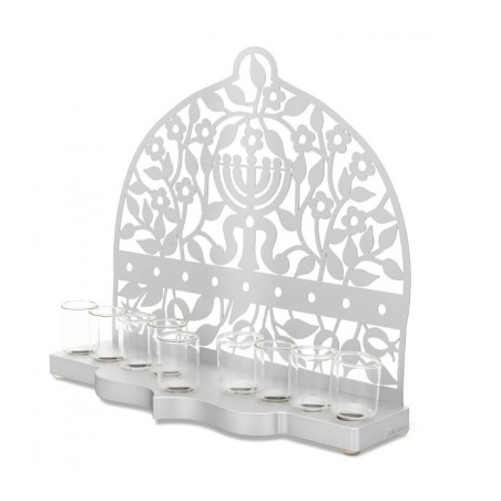 Dorit Judaica Chanukah Menorah Cutout Pomegranat... | Hanukkah Menorah