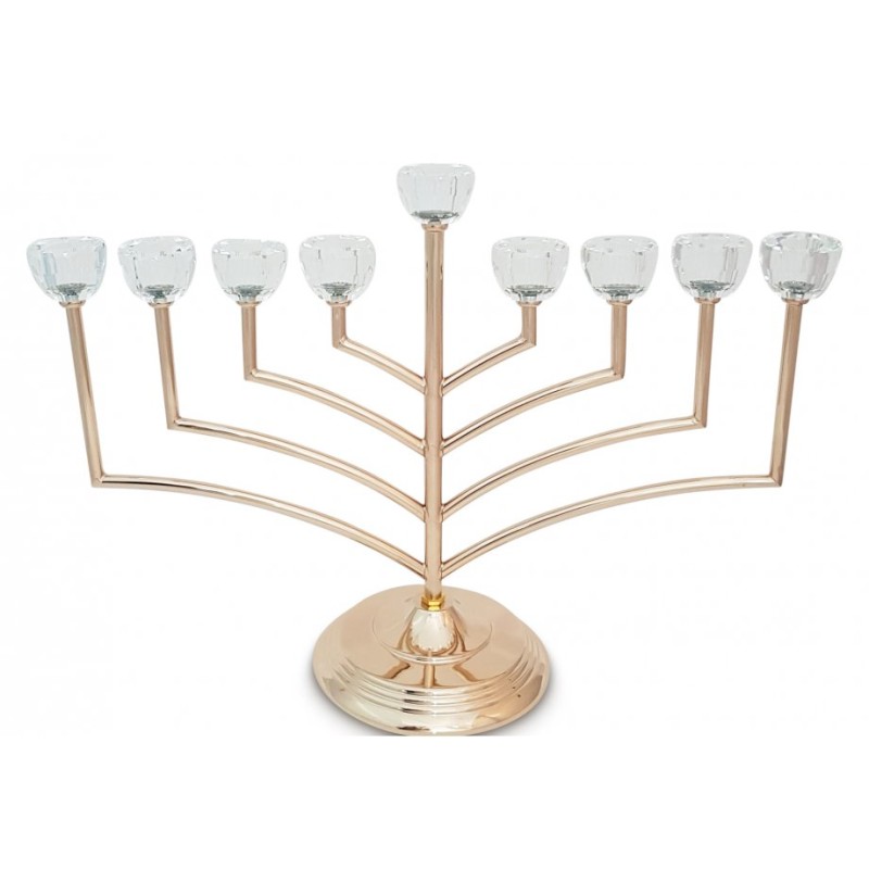 Tall Chanukah Menorah with Angular Branches and ... | Hanukkah Menorah
