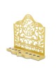 Dorit Judaica Gold Aluminum Menorah Leaves Pomeg... | Hanukkah Menorah