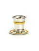 Kiddush Cup and Plate Set Silver Plated with Gold El... | Kiddush Cups