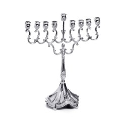 Small Chanukah Menorah with Ornate Swirling Bran... | Hanukkah Menorah