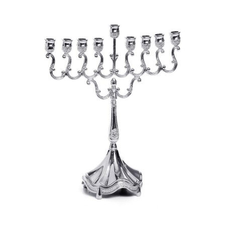 Small Chanukah Menorah with Ornate Swirling Bran... | Hanukkah Menorah
