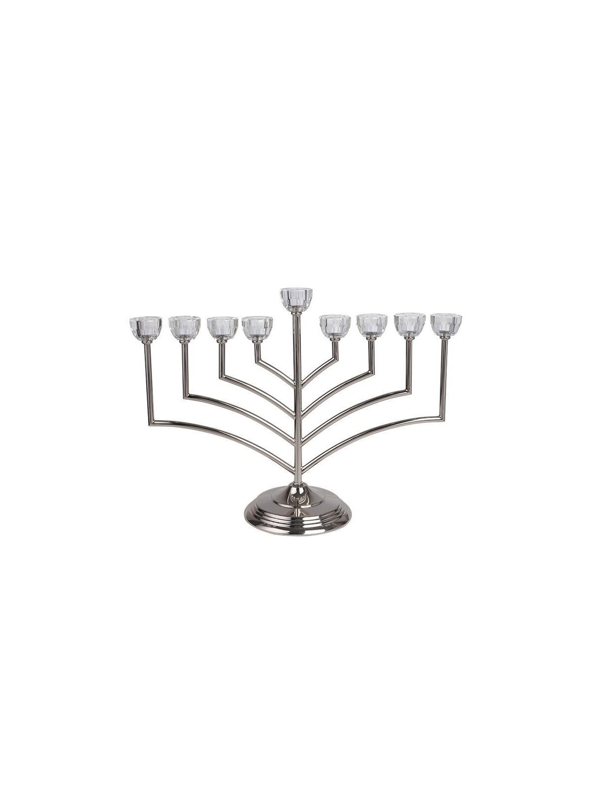 Tall Chanukah Menorah with Angular Branches Glas... | Hanukkah Menorah