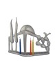 Shraga Landesman Aluminum Hanukkah Menorah Landm... | Hanukkah Menorah