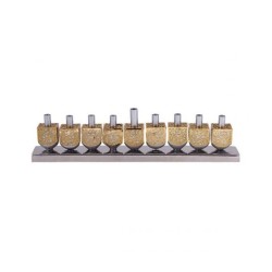 Yair Emanuel Dreidel Menorah with Cut Out Floral... | Hanukkah Menorah